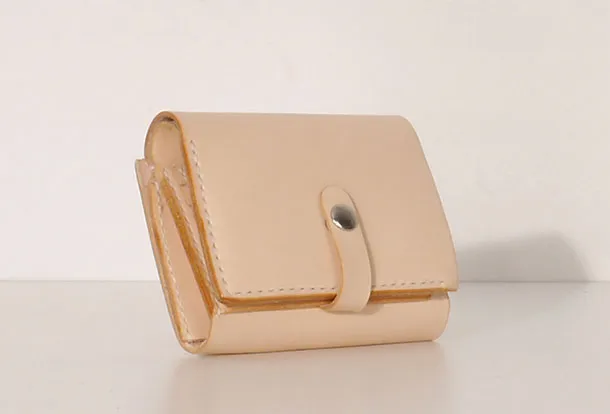 Handmade Leather billfold trifold wallet wallet purse cute small women wallet