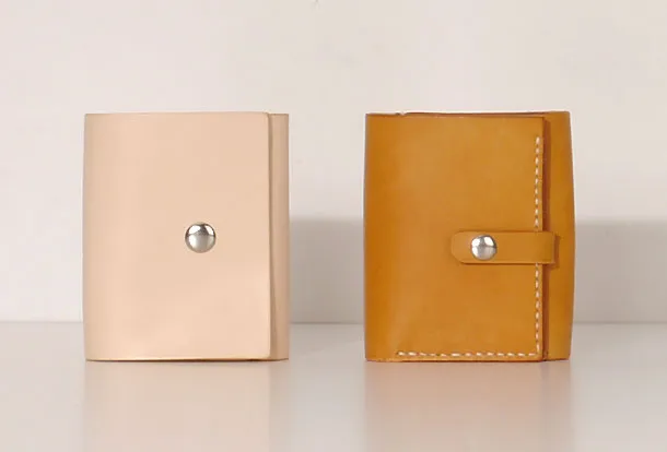 Handmade Leather billfold trifold wallet wallet purse cute small women wallet