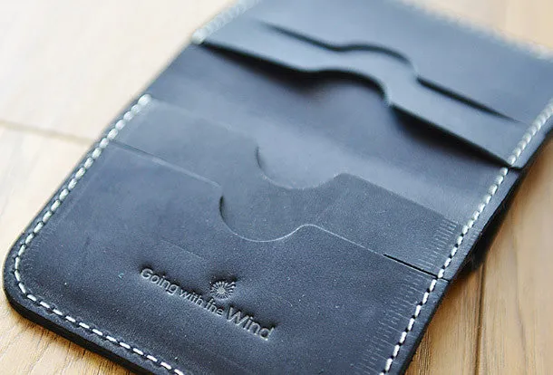 Handmade Leather billfold wallet purse women small wallet constellation