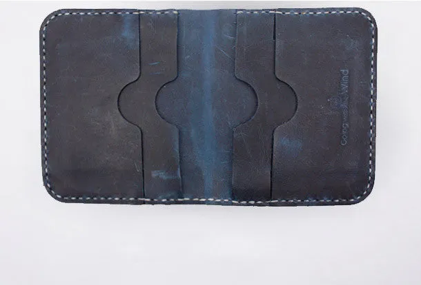 Handmade Leather billfold wallet purse women small wallet constellation