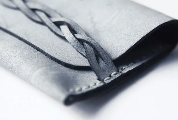 Handmade leather braided personalized custom billfold coin change wallet card wallet for women