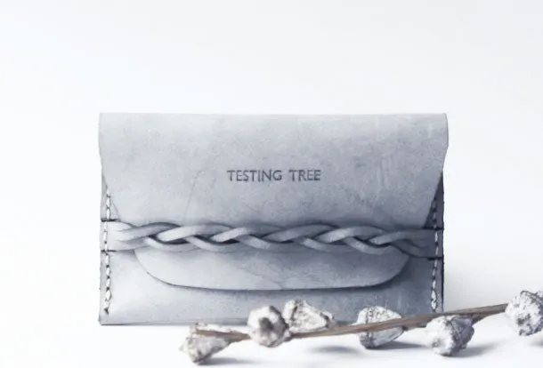 Handmade leather braided personalized custom billfold coin change wallet card wallet for women