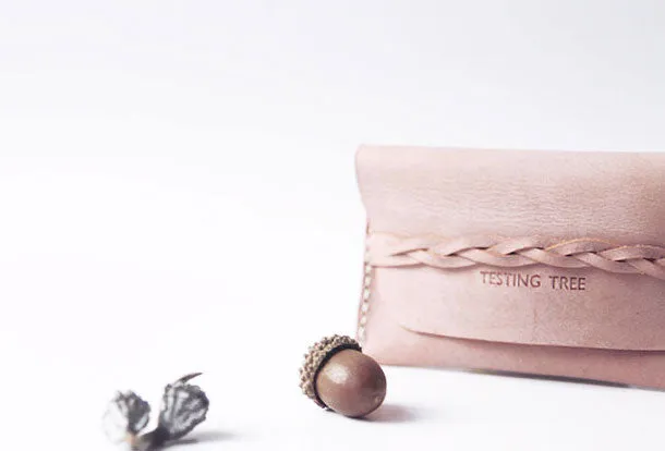 Handmade leather braided personalized custom billfold coin change wallet card wallet for women