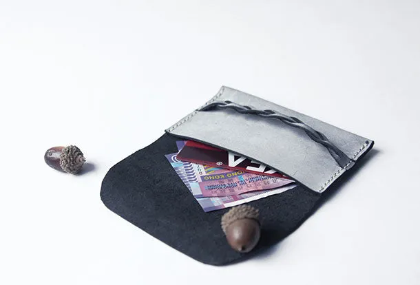 Handmade leather braided personalized custom billfold coin change wallet card wallet for women