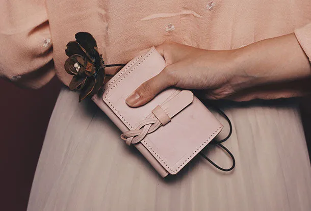 Handmade leather braided personalized custom clutch purse billfold triple wallet purse clutch women