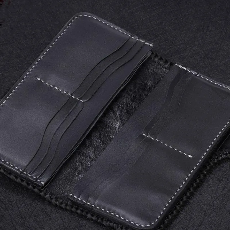 Handmade Leather Carp Mens Chain Biker Wallet Cool Leather Wallet With Chain Wallets for Men