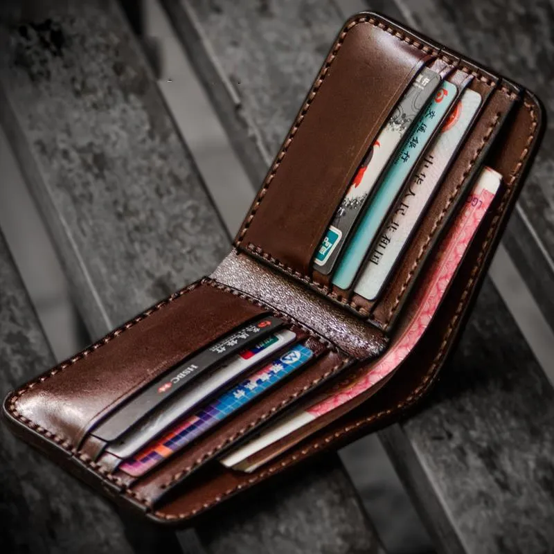 Handmade Leather Indian Chief Tooled Mens billfold Wallet Cool Leather Wallet Slim Wallet for Men
