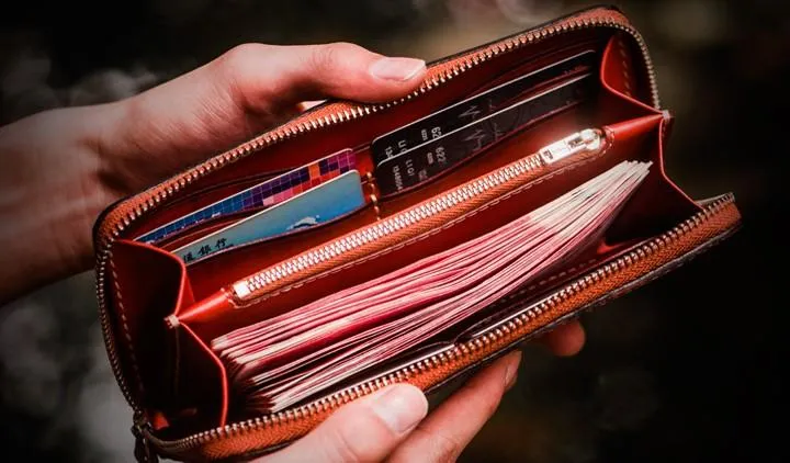 Handmade Leather Mah??k??la Mens Chain Biker Wallet Cool Leather Wallet Long Clutch Wallets for Men