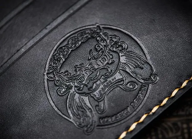 Handmade Leather Mahkla Tooled Mens Small Wallet Cool Leather Wallet billfold Wallet for Men