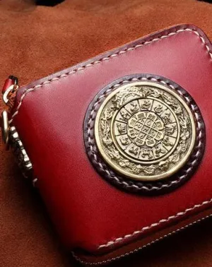 Handmade Leather Mens Biker Chain Wallet Cool Leather Wallet Small Chain Wallets for Men