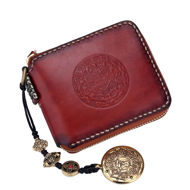 Handmade Leather Mens Chain Biker Wallet Cool Leather Wallet Small Wallets for Men