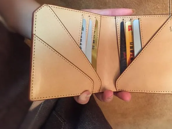 Handmade Leather Mens Cool billfold Leather Wallet Men Slim Wallet Bifold for Men