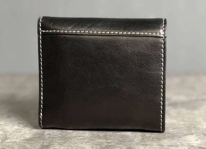 Handmade Leather Mens Cool billfold Leather Wallet Men Small Wallets Trifold for Men
