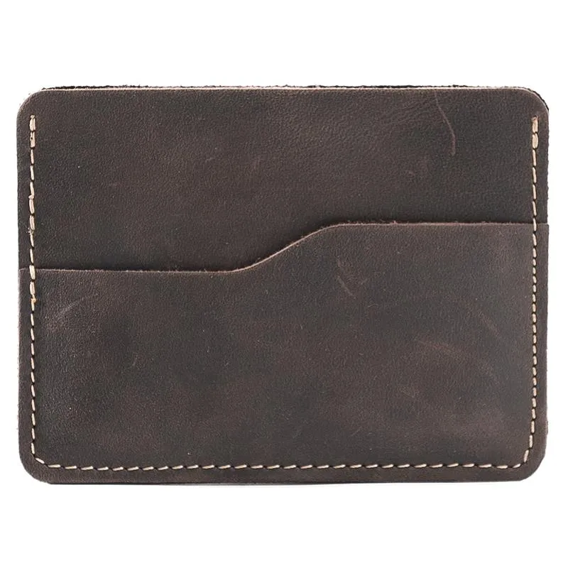 Handmade Leather Mens Cool billfold Wallet Card Holder Small Card Slim Wallets for Men