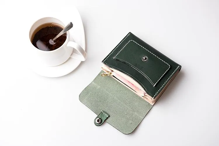 Handmade Leather Mens Cool billfold Wallet Card Holder Small Card Wallets for Men Women