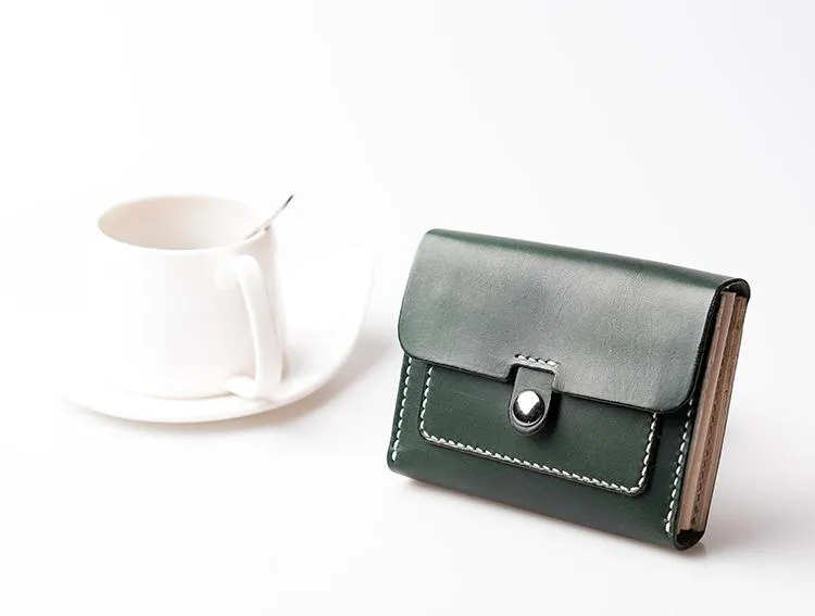 Handmade Leather Mens Cool billfold Wallet Card Holder Small Card Wallets for Men Women