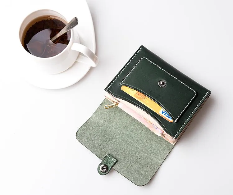 Handmade Leather Mens Cool billfold Wallet Card Holder Small Card Wallets for Men Women