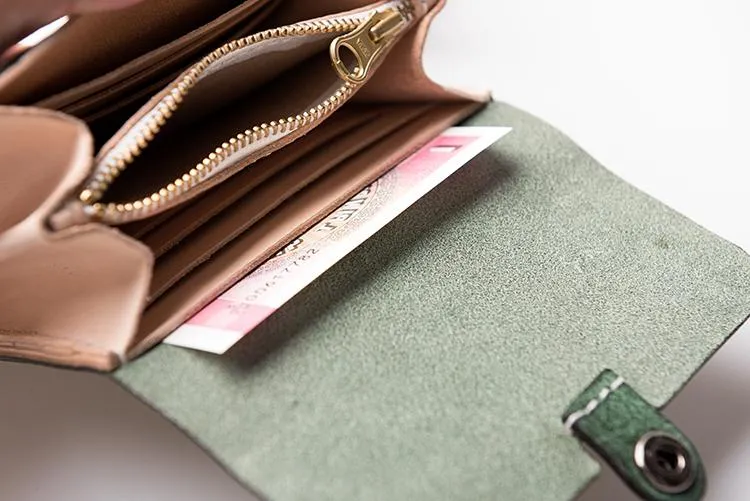 Handmade Leather Mens Cool billfold Wallet Card Holder Small Card Wallets for Men Women