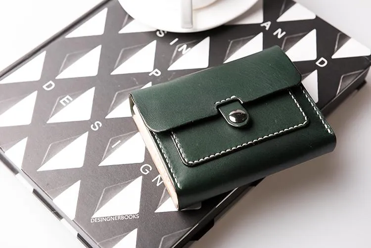 Handmade Leather Mens Cool billfold Wallet Card Holder Small Card Wallets for Men Women
