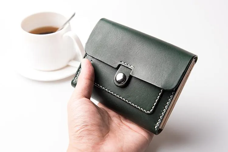 Handmade Leather Mens Cool billfold Wallet Card Holder Small Card Wallets for Men Women