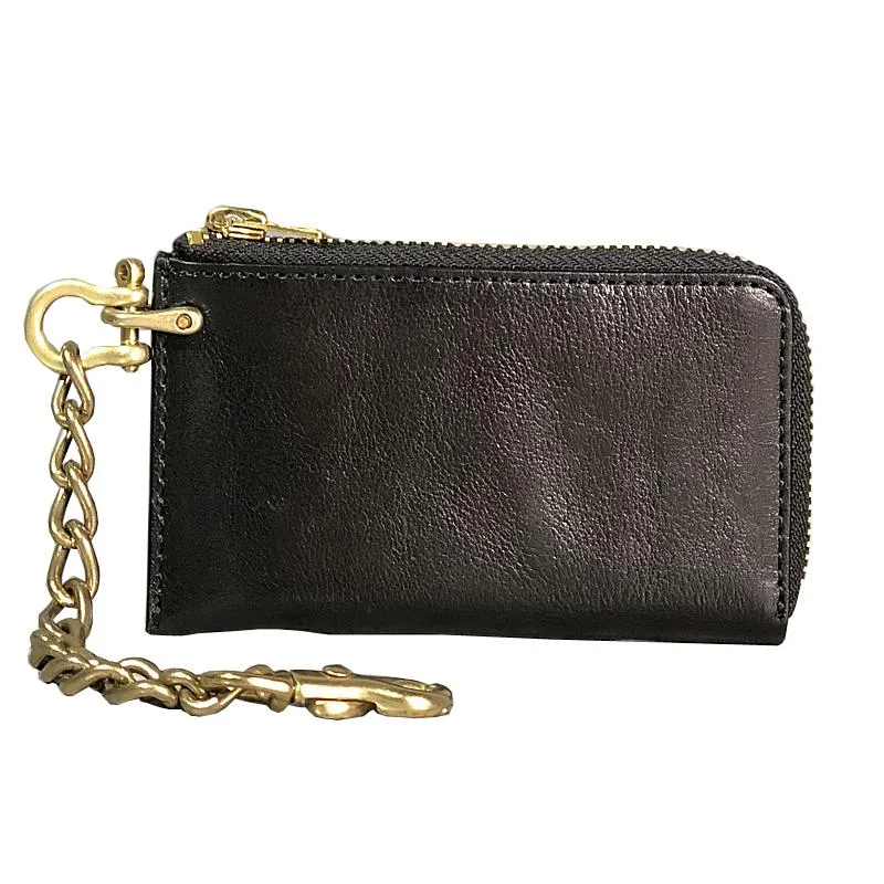Handmade Leather Mens Cool Key Biker Wallet Car Key Holder License Holder Chain Wallet for Men