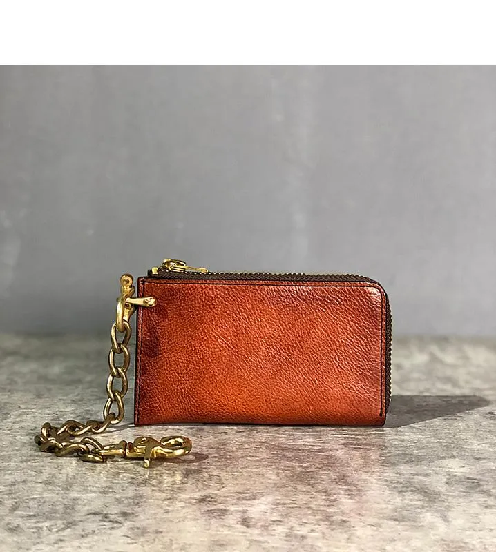 Handmade Leather Mens Cool Key Biker Wallet Car Key Holder License Holder Chain Wallet for Men
