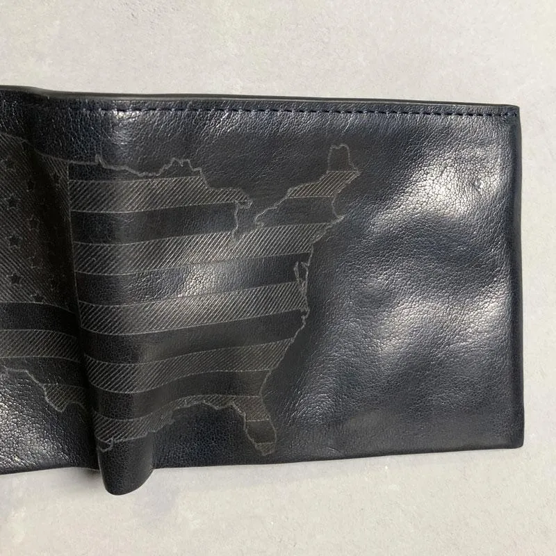 Handmade Leather Mens Cool Slim billfold Leather Wallet Men Small Wallets Bifold for Men