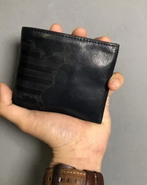 Handmade Leather Mens Cool Slim billfold Leather Wallet Men Small Wallets Bifold for Men