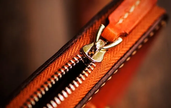Handmade Leather Mens Cool Tibetan Chain Biker Wallets Leather Clutch Wallet Long Wallets for Men