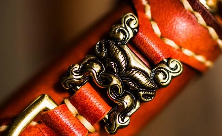 Handmade Leather Mens Cool Tibetan Chain Biker Wallets Leather Clutch Wallet Long Wallets for Men