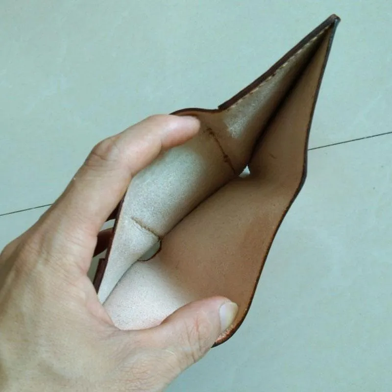 Handmade Leather Mens Small Trifold Wallet Vintage Cool billfold Wallet for Men