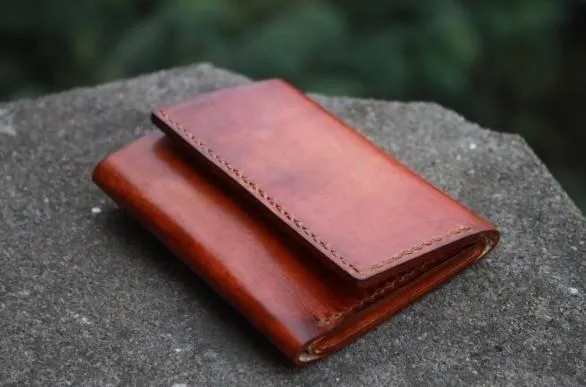 Handmade Leather Mens Small Trifold Wallet Vintage Cool billfold Wallet for Men