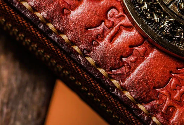 Handmade leather Mens Tibet Small biker chain wallet zipper billfold Chain Wallet for Men