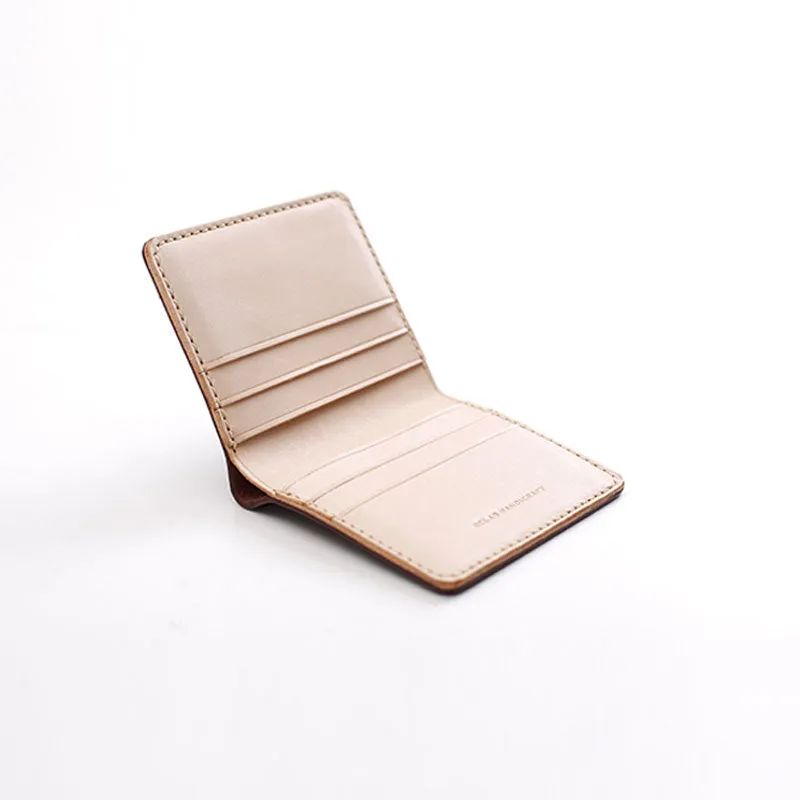 Handmade Leather Minimalist Black Red Womens Mens Bifold Small Wallet billfold Wallets for Men