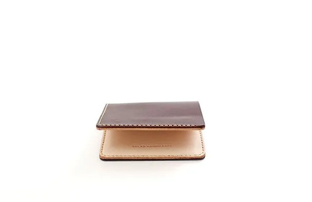Handmade Leather Minimalist Black Red Womens Mens Bifold Small Wallet billfold Wallets for Men