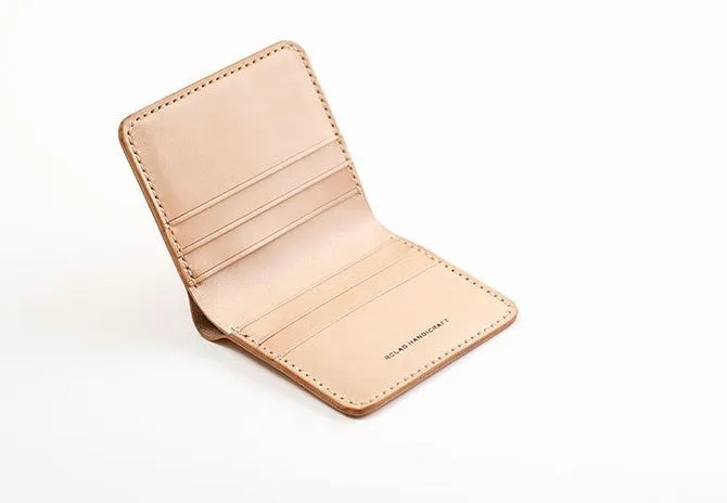 Handmade Leather Minimalist Black Red Womens Mens Bifold Small Wallet billfold Wallets for Men