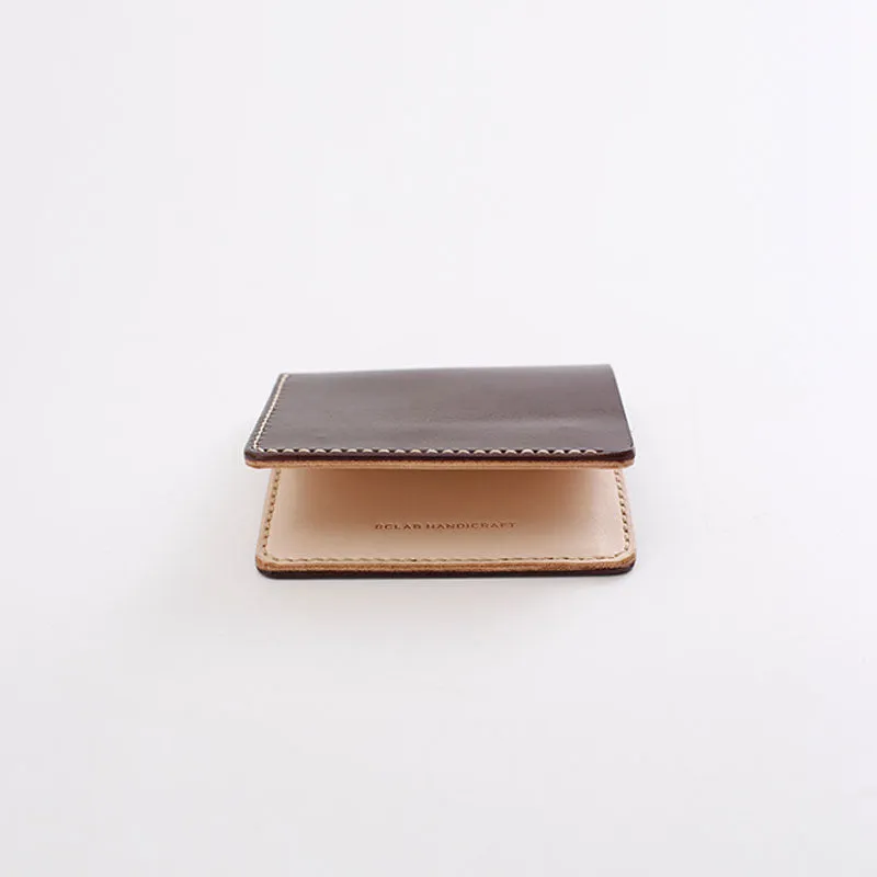 Handmade Leather Minimalist Black Red Womens Mens Bifold Small Wallet billfold Wallets for Men