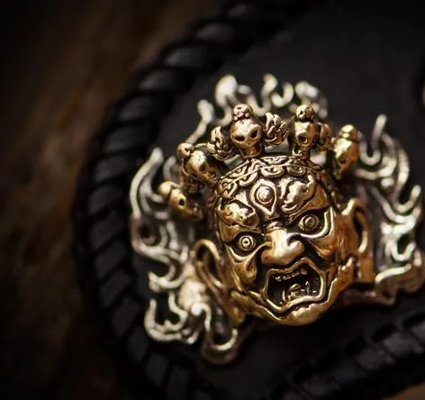 Handmade Leather Monster Mens Chain Biker Wallets Cool Tooled Leather Wallet Long Wallets for Men