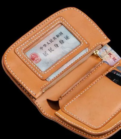 Handmade Leather Small Mens Chain Biker Wallet Cool Leather Wallet With billfold Chain Wallets for Men