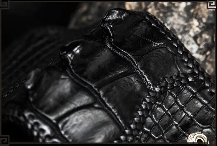 Handmade Leather Small Tooled Mens billfold Wallets Cool Chain Wallet Biker Wallet for Men