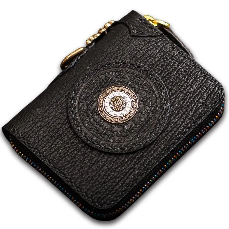 Handmade Leather Small Tooled Mens Cool billfold Wallet Chain Wallets Biker Wallet for Men