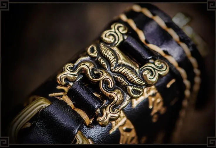 Handmade Leather Tibetan Mens Biker Chain Wallet Cool Leather Wallet Long Clutch Wallets for Men