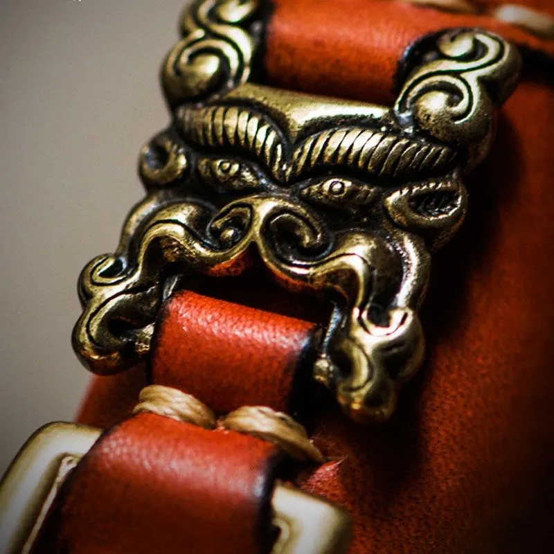 Handmade Leather Tibetan Mens billfold Wallets Cool Chain Wallet Small Biker Wallet for Men