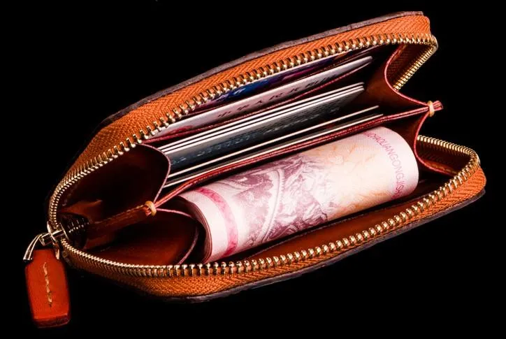 Handmade Leather Tibetan Mens billfold Wallets Cool Chain Wallet Small Biker Wallet for Men