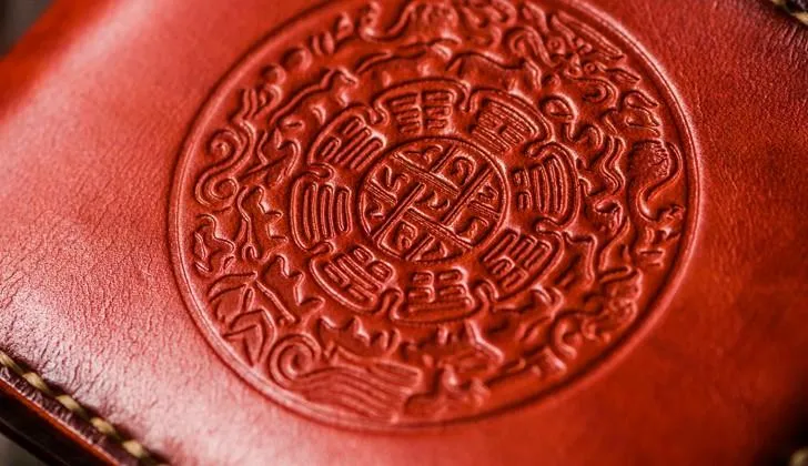 Handmade Leather Tibetan Mens Small Wallet Cool Leather Wallet billfold Wallet for Men