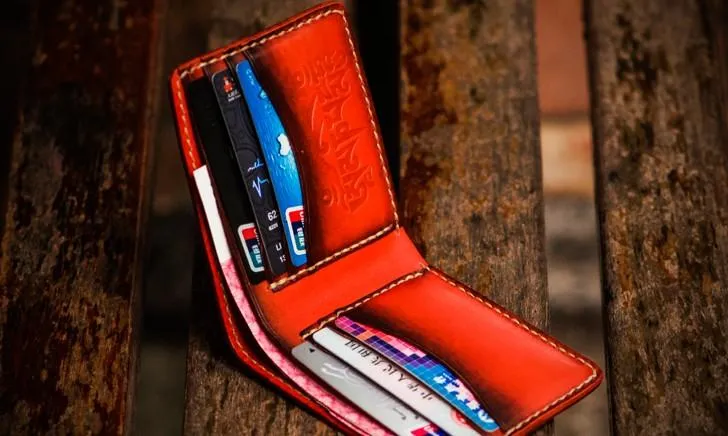 Handmade Leather Tibetan Mens Small Wallet Cool Leather Wallet billfold Wallet for Men