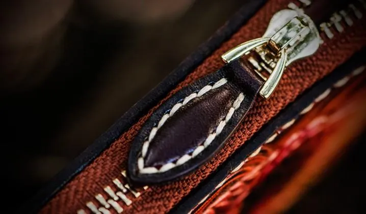 Handmade Leather Tooled Carp Mens Chain Biker Wallets Cool Leather Wallet Long Wallets for Men