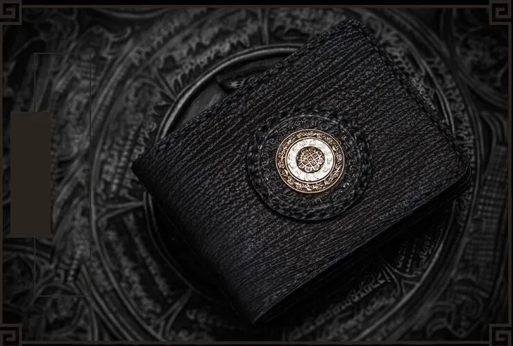Handmade Leather Tooled Mens billfold Wallet Cool Leather Wallet Slim Wallet for Men