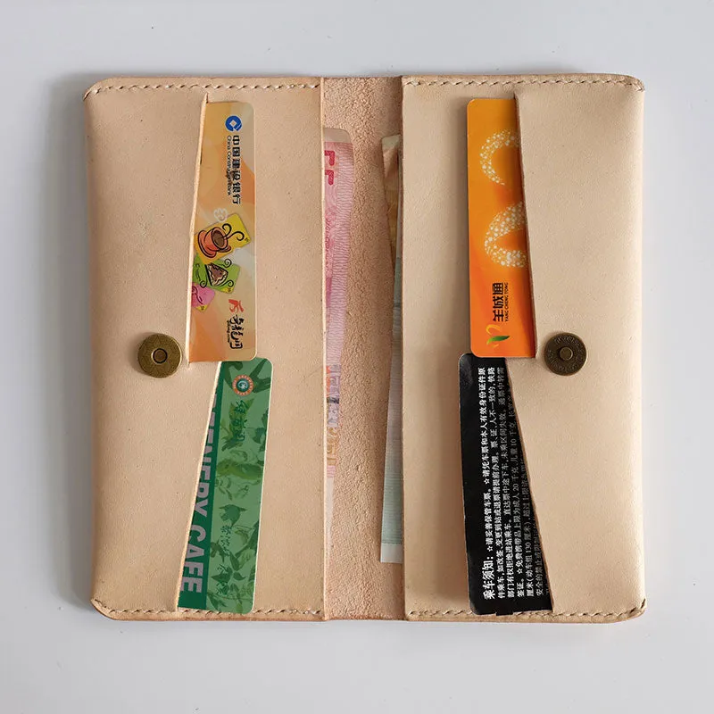 Handmade LEATHER Womens Long Wallets Leather Bifold Long Wallet FOR Women
