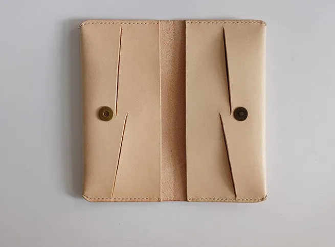 Handmade LEATHER Womens Long Wallets Leather Bifold Long Wallet FOR Women